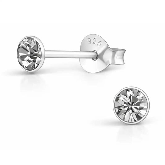 Runde Ohrstecker 3mm, 6386 Grau Bild 2