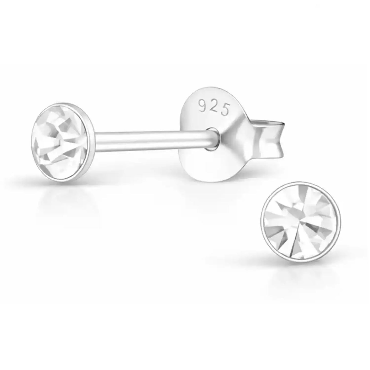 Runde Ohrstecker 3mm, 6386 Weiß Bild 3