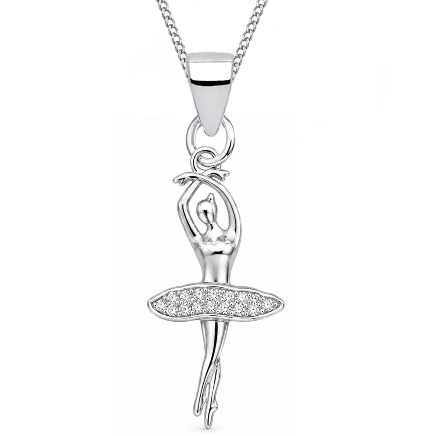 Ballerina Silberkette mit Taenterin Anhaenger 925 Silber Bild 1