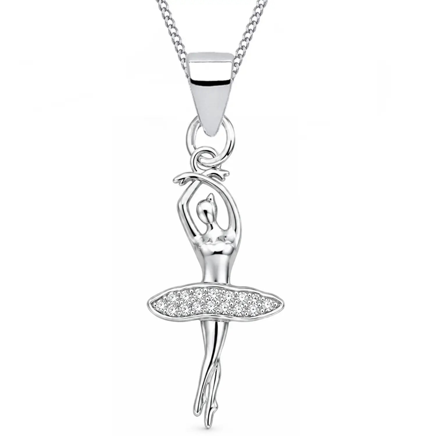 Ballerina Silberkette mit Taenterin Anhaenger 925 Silber Bild 1