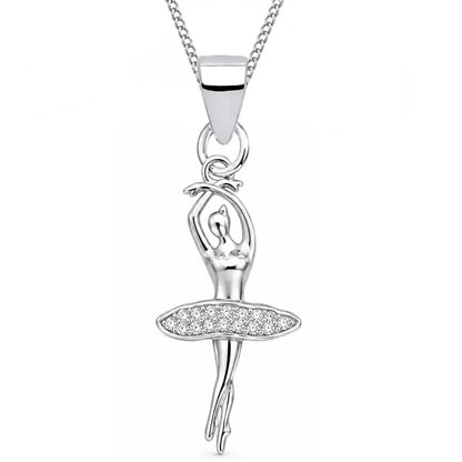 Ballerina Silberkette mit Taenterin Anhaenger 925 Silber Bild 1