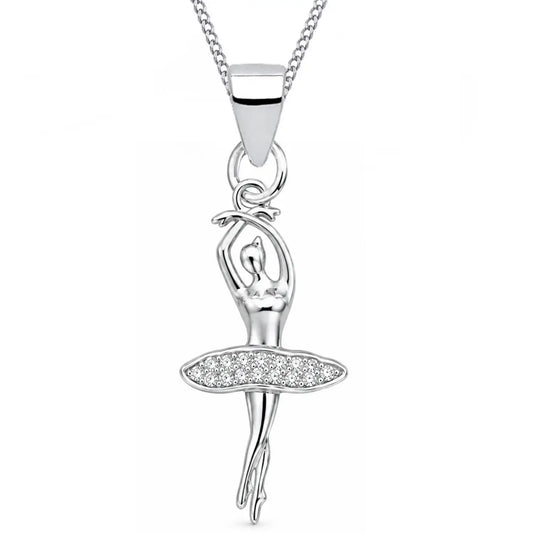 Ballerina Silberkette mit Taenterin Anhaenger 925 Silber Bild 1