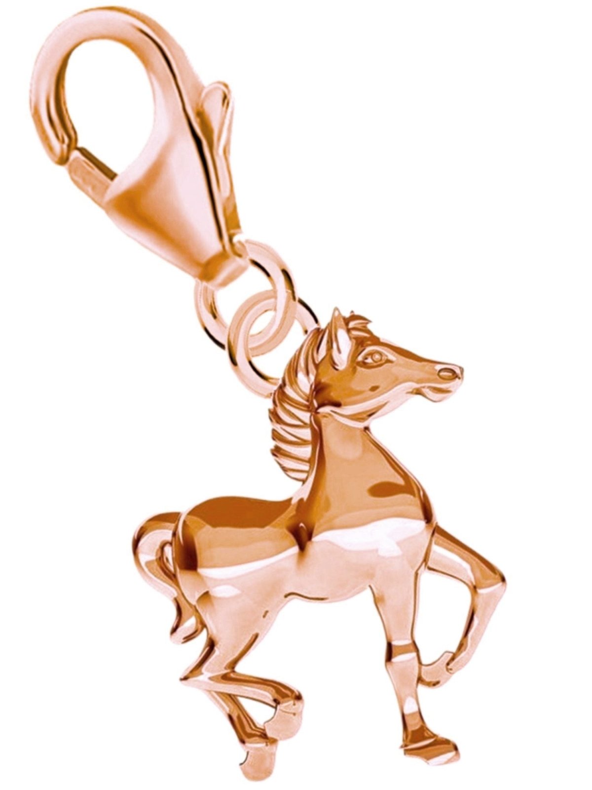 Pferde Charm 925 Silber vergoldet – Tier Anhänger für Charmkette Bild 1
