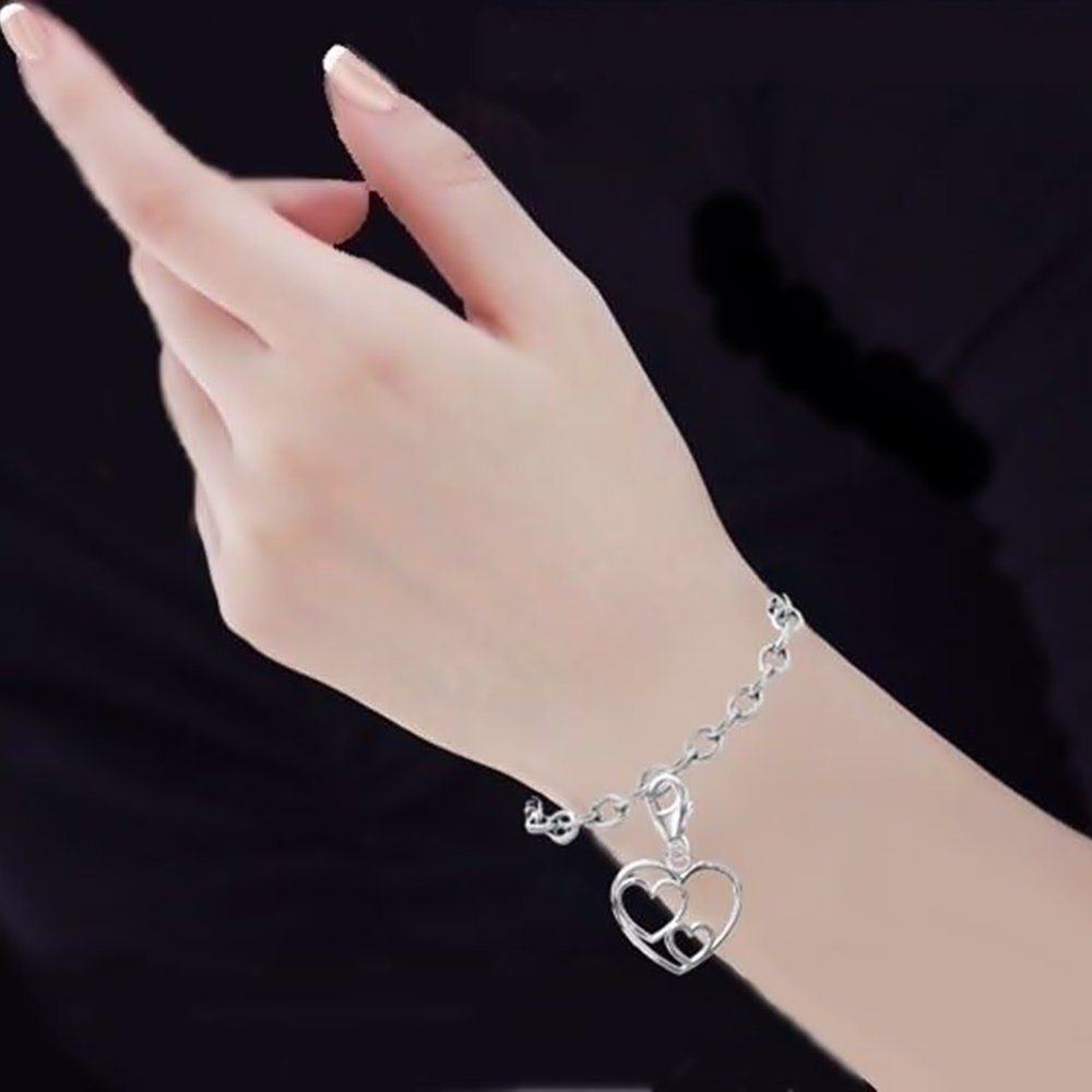Charm Anhänger Silber 925 Herz Karabiner Bild 2