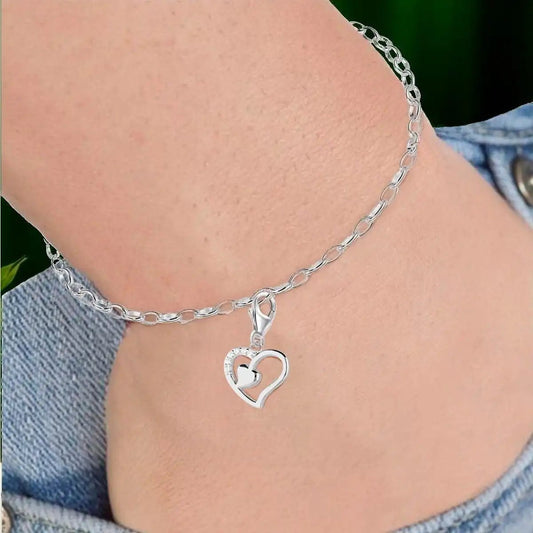 Charm Anhänger Silber 925 Herz mit Zirkonia Bild 2
