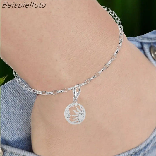 Charm Anhänger Silber 925 Sonne Mond Sterne Bild 2