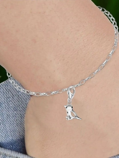 Charm Anhänger Silber Spatz Waldvogel Bild 2
