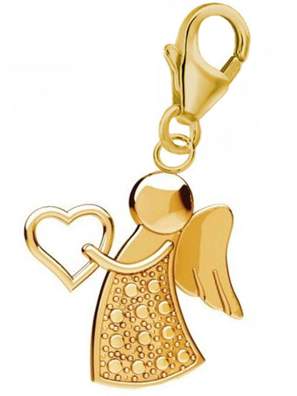 Charms Anhänger Gold 925 vergoldet Engel mit Herz Bild 1