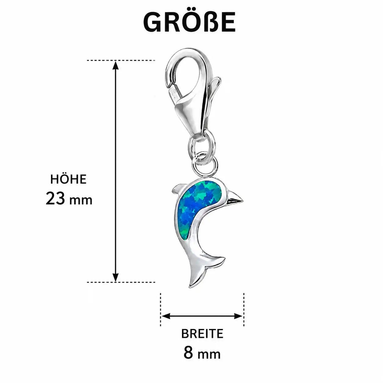 Delfin Charm 925 Silber mit blauem Opal Schmuck Bild 3