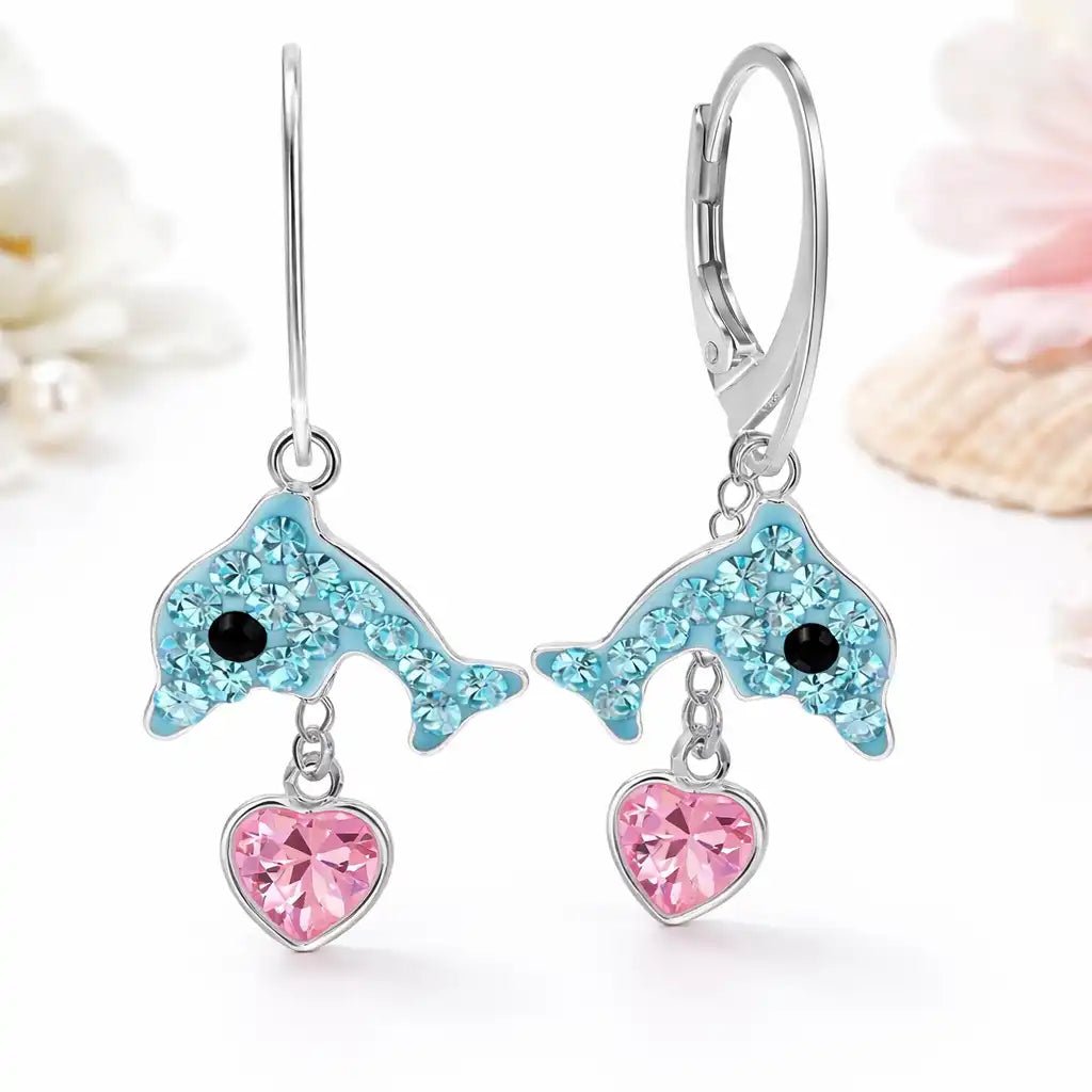 Delfin Ohrhänger 925 Silber – Meer Schmuck glänzend Bild 2