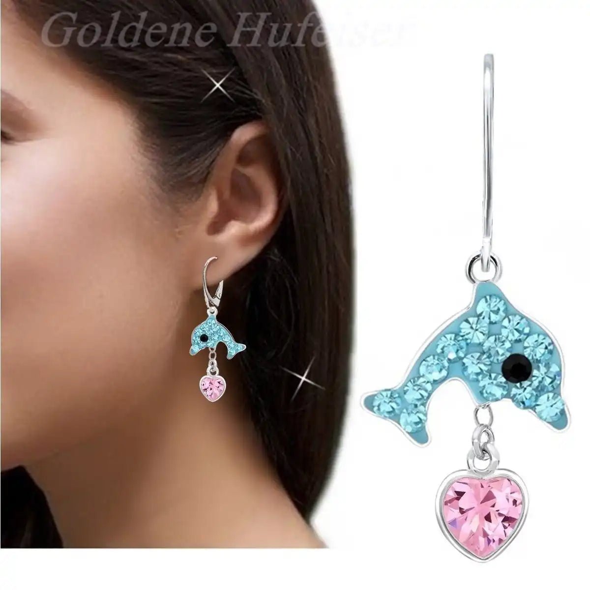 Delfin Ohrhänger 925 Silber – Meer Schmuck glänzend Bild 3