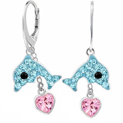 Delfin Ohrhänger 925 Silber – Meer Schmuck glänzend Bild 1