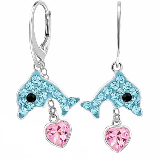 Delfin Ohrhänger 925 Silber – Meer Schmuck glänzend Bild 1