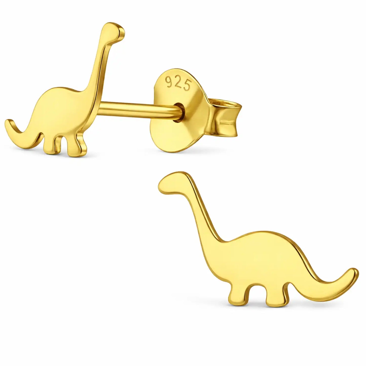 Dinosaurier Ohrstecker vergoldet 925 Silber - Dino Bild 1