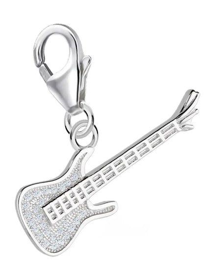 E-Gitarre Charm Silber 925 – Musiker Schmuck für Armbänder Bild 1
