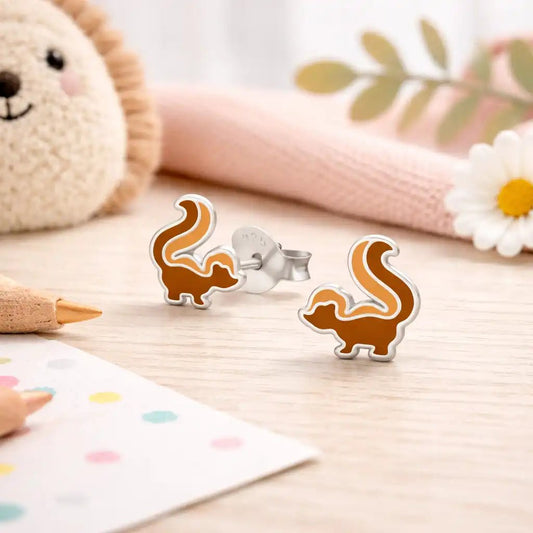 Eichhörnchen Ohrringe Kinder 925 Silber – Wald Tier Bild 2