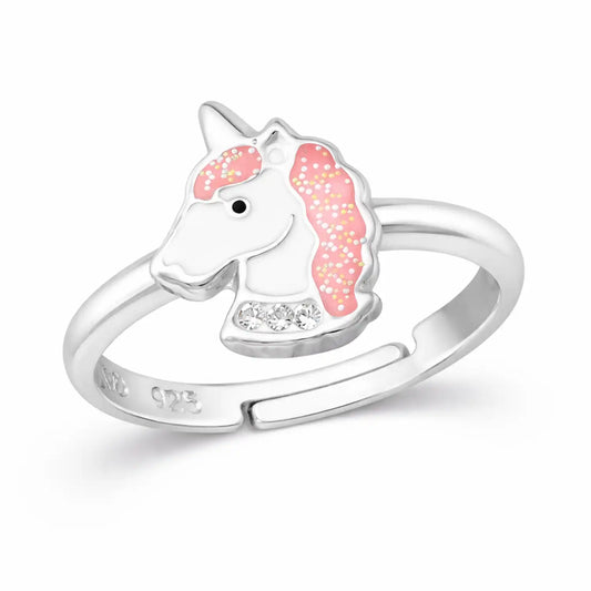 Einhorn Fingerring Kinder 925 Silber – Verstellbar Bild 1