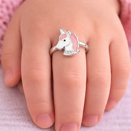 Einhorn Fingerring Kinder 925 Silber – Verstellbar Bild 2