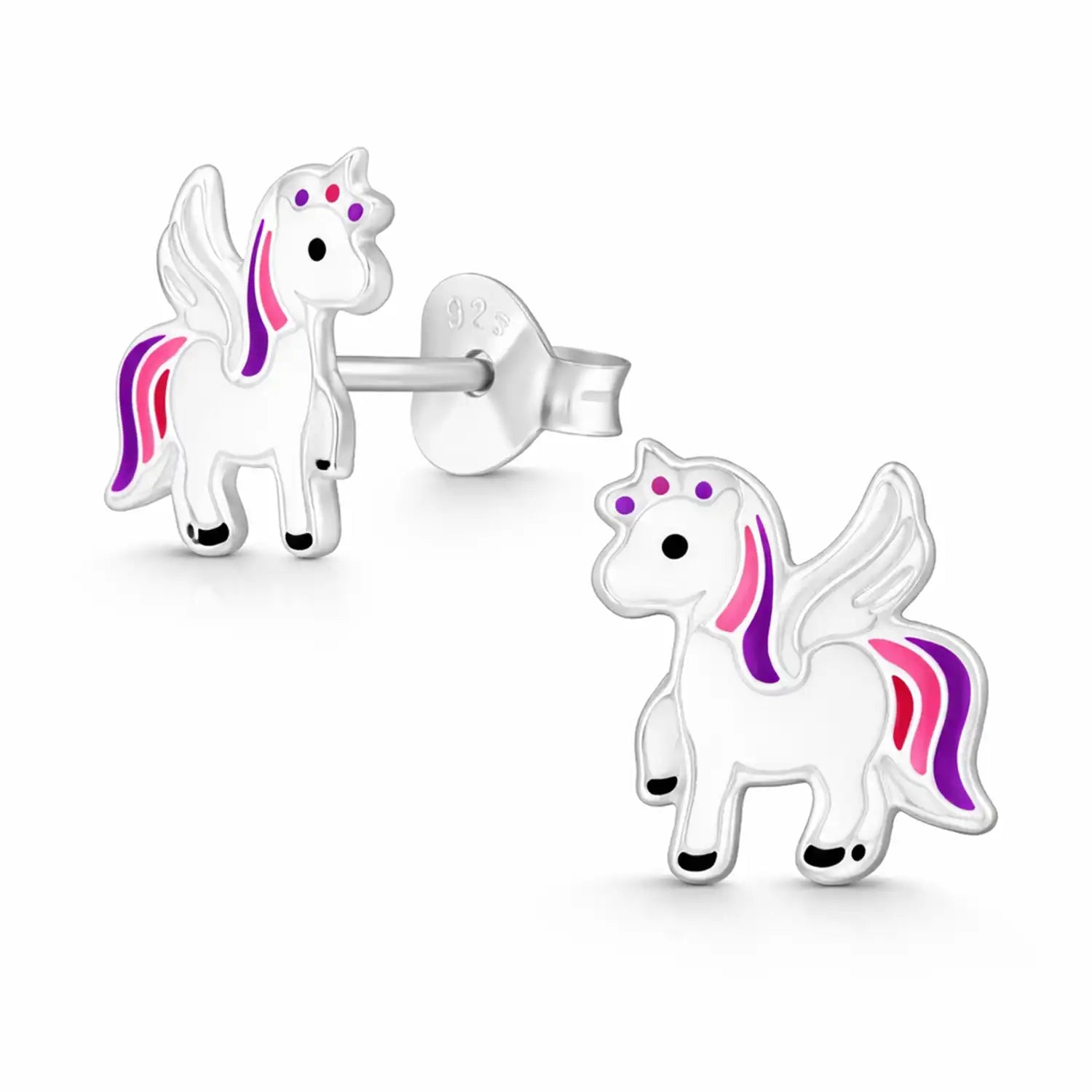 Einhorn Ohrstecker Kinder 925 Silber – Bunte Märchen Bild 1