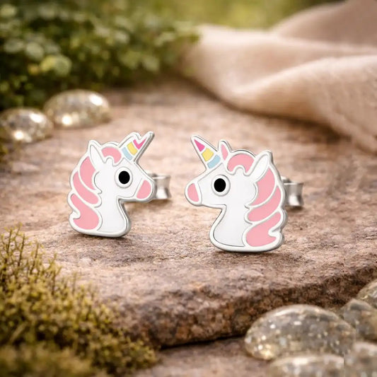 Einhorn Ohrstecker Kinder 925 Silber – Bunte Magie Bild 2
