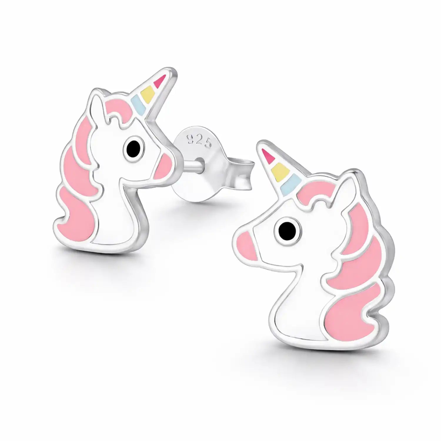 Einhorn Ohrstecker Kinder 925 Silber – Bunte Magie Bild 1