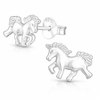 Einhorn Ohrstecker Silber 925 – Pferd Bild 1