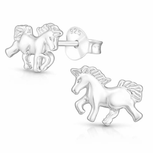 Einhorn Ohrstecker Silber 925 – Pferd Bild 1
