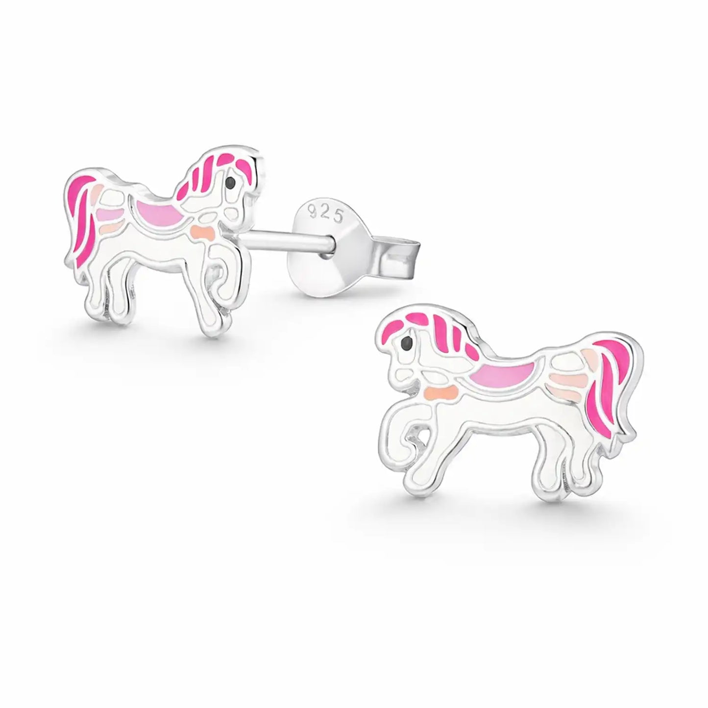 Pony Ohrstecker Kinder 925 Silber – Fantasie Pferd Bild 1