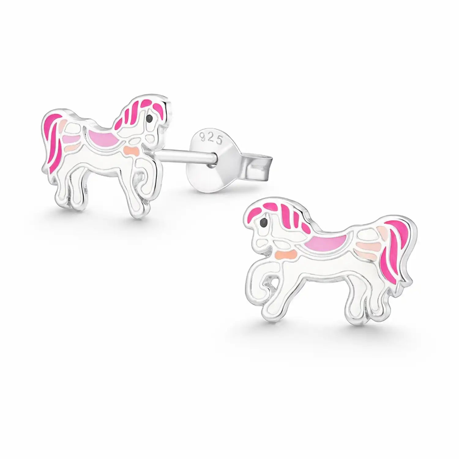 Pony Ohrstecker Kinder 925 Silber – Fantasie Pferd Bild 1