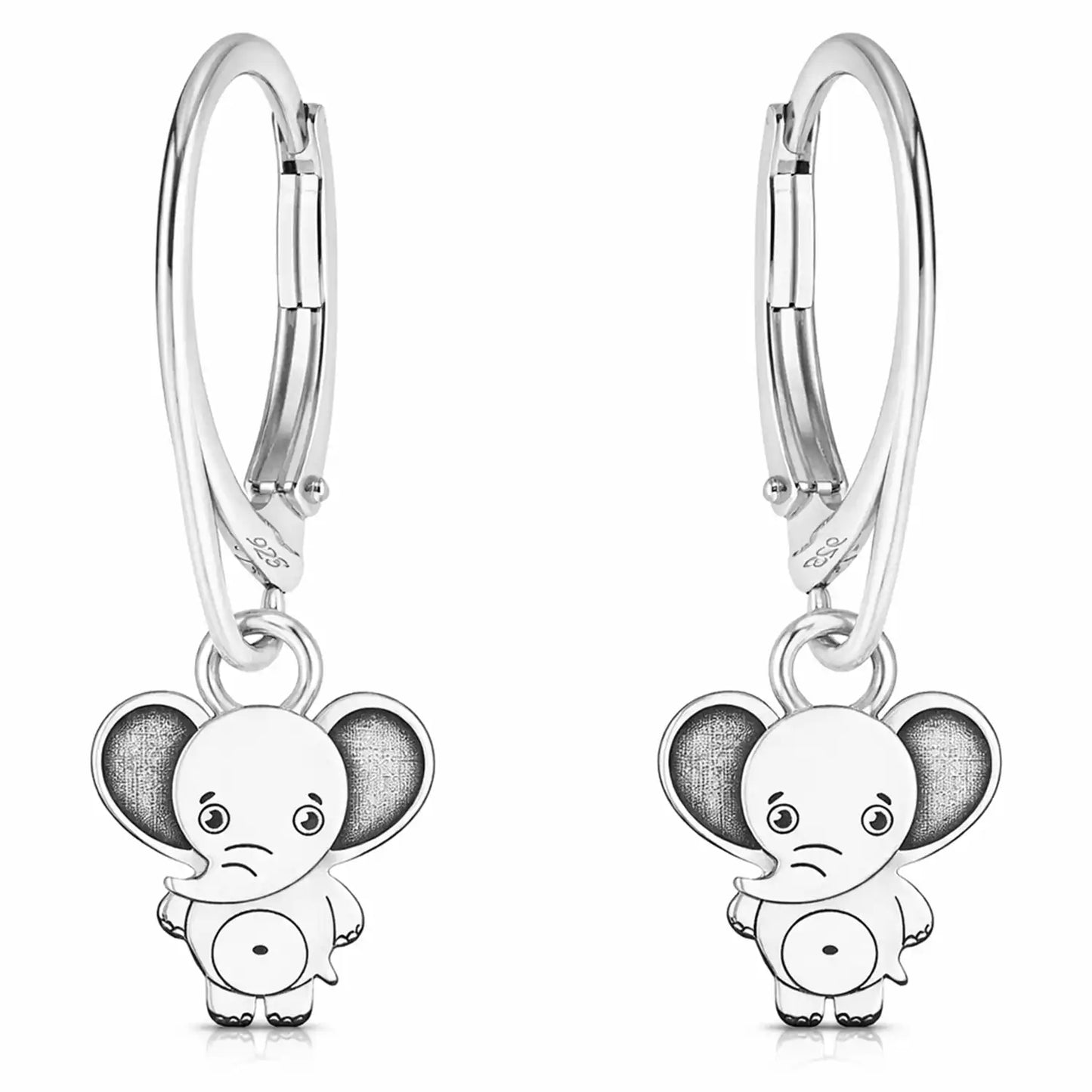 Elefanten Ohrringe Silber 925 – Tier Schmuck Bild 1