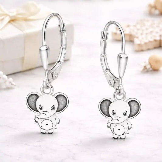 Elefanten Ohrringe Kinder Silber 925 – Süße Tier Schmuck Bild 2
