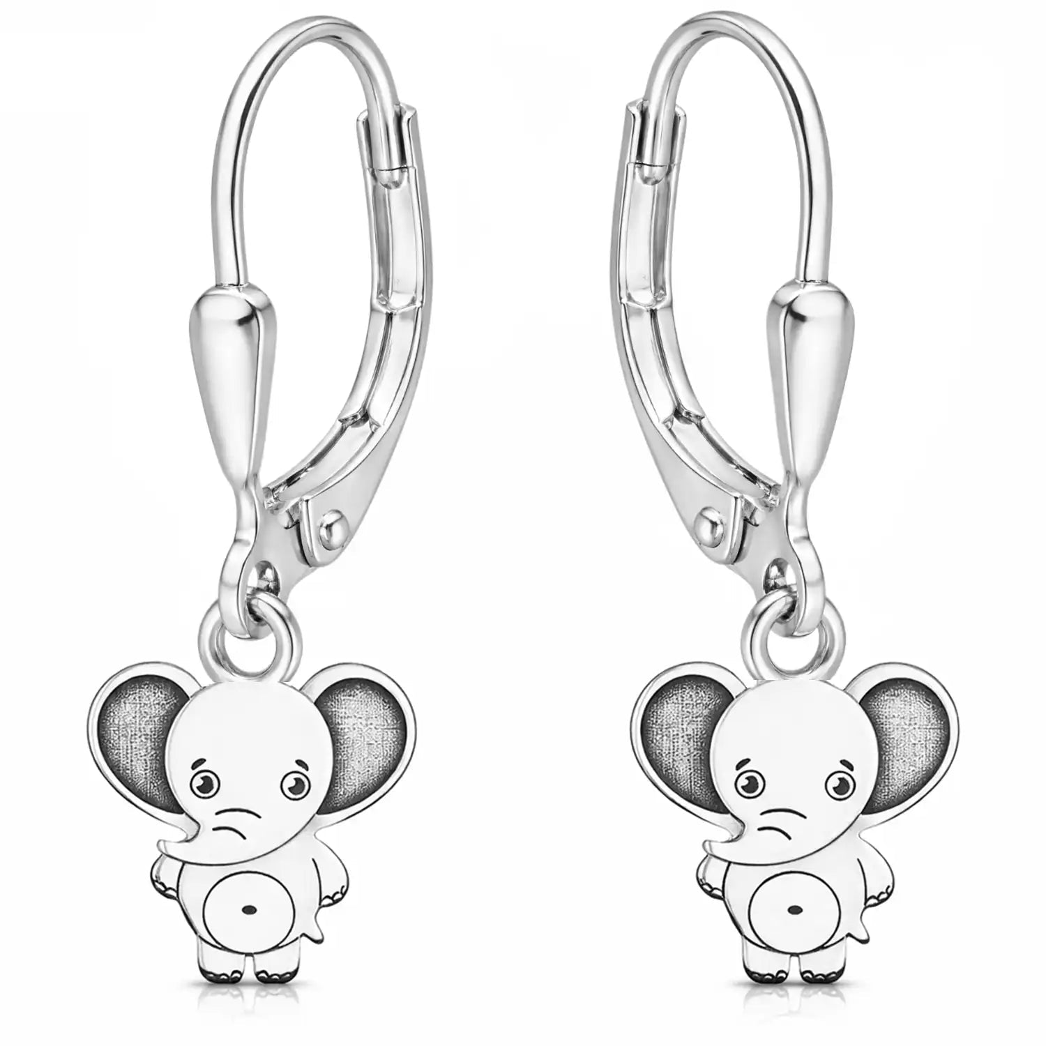 Elefanten Ohrringe Kinder Silber 925 – Süße Tier Schmuck Bild 1