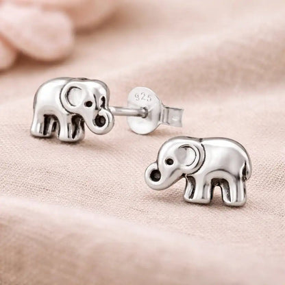 Elefant Ohrstecker 925 Silber – Antik Look Bild 2