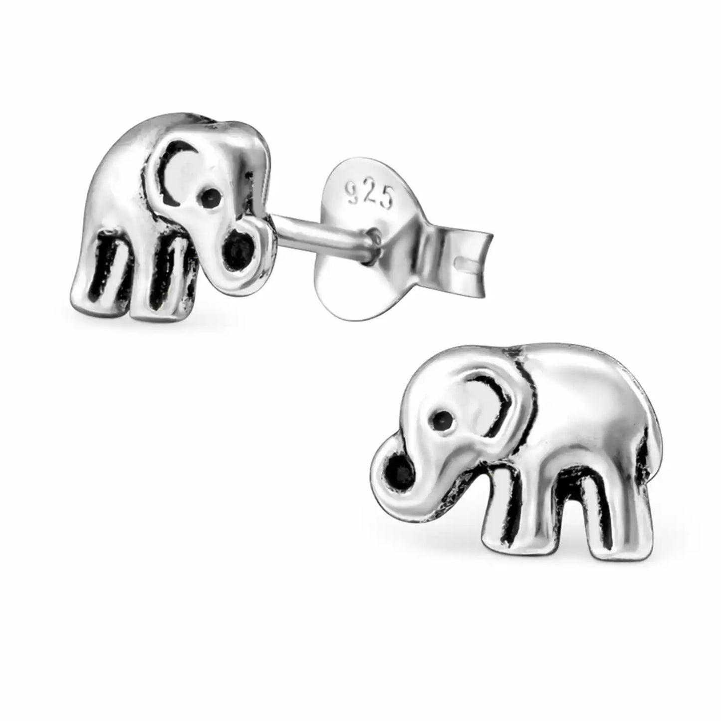 Elefant Ohrstecker 925 Silber – Antik Look Bild 1