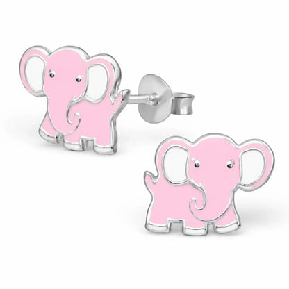Elefant Ohrstecker Kinder 925 Silber – Tierdesign Weiß Bild 2