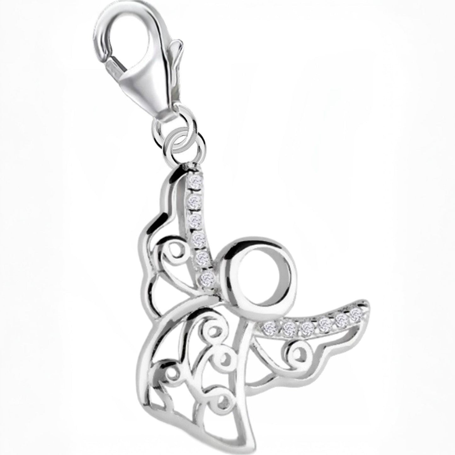 Engel Charm Silber 925 – filigraner Anhänger für Charmkette Bild 1