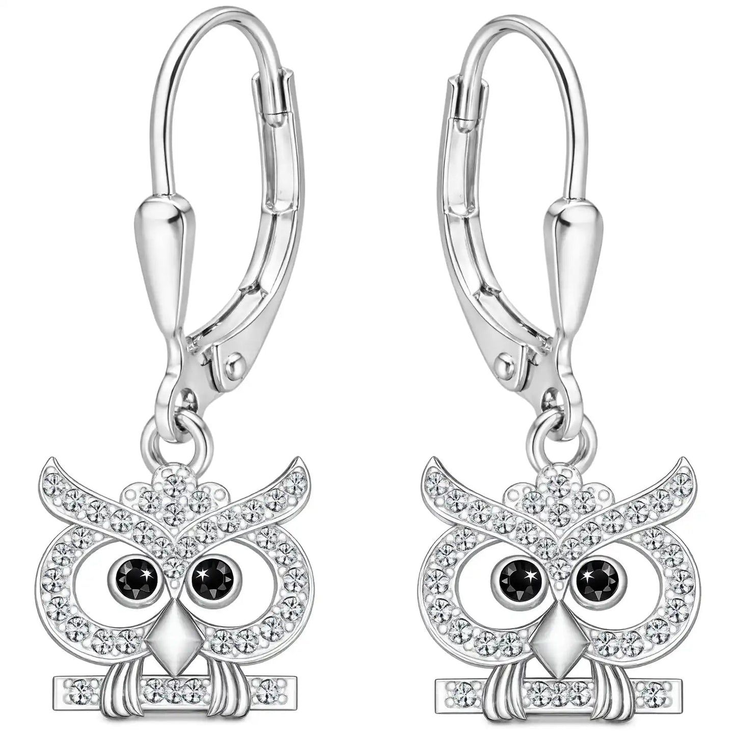 Eulen Ohrhänger 925 Silber – Vogel Natur Schmuck Bild 1