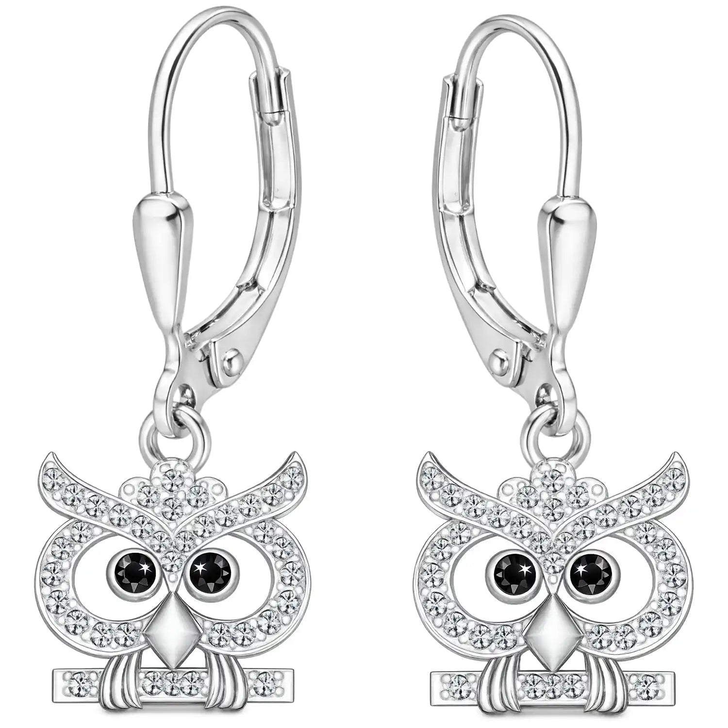 Eulen Ohrhänger 925 Silber – Vogel Natur Schmuck Bild 1