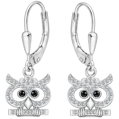 Eulen Ohrhänger 925 Silber – Vogel Natur Schmuck Bild 1