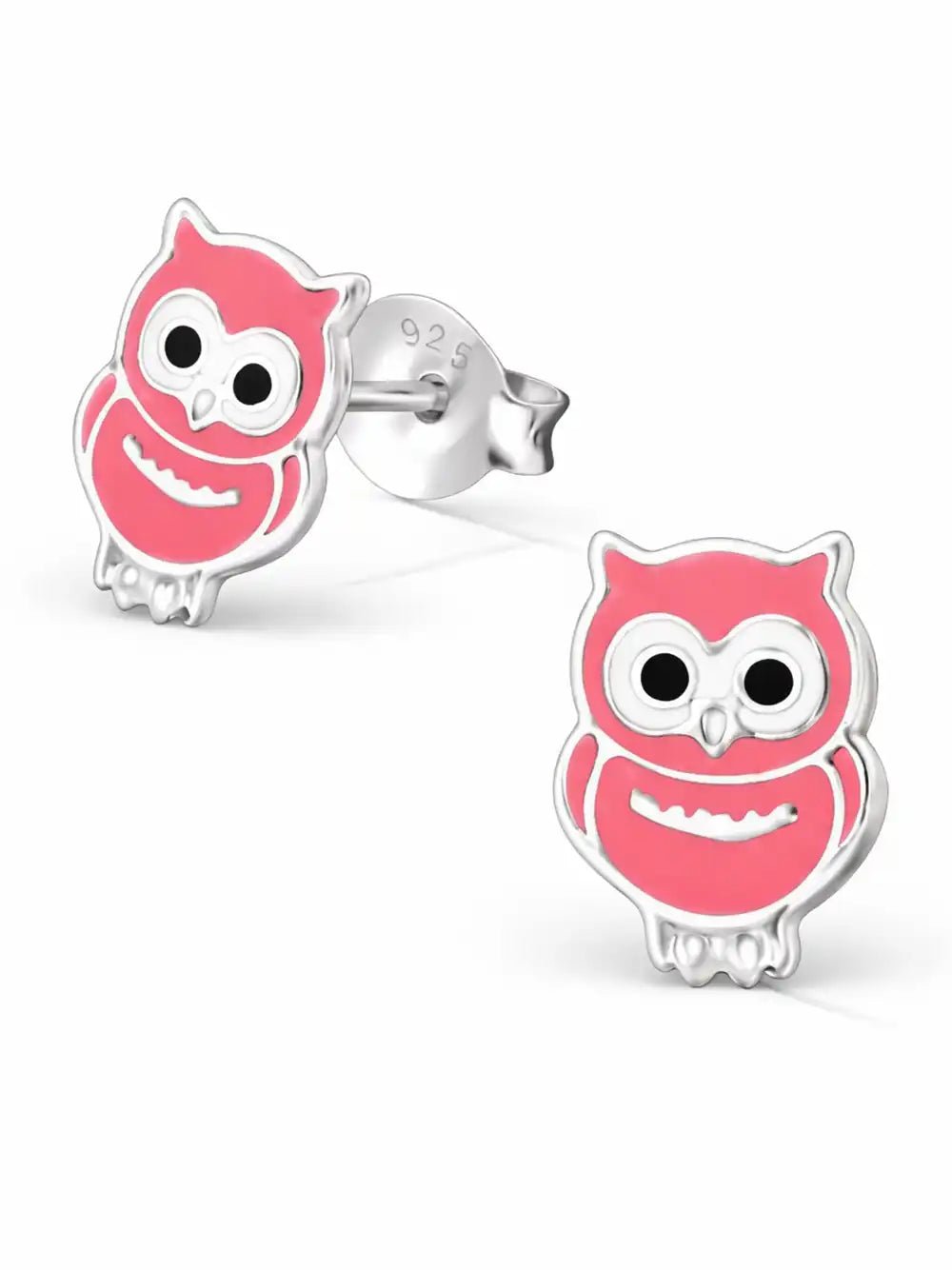 Eule Ohrstecker Kinder Silber 925 Vogel – klein & leicht Pink Bild 3
