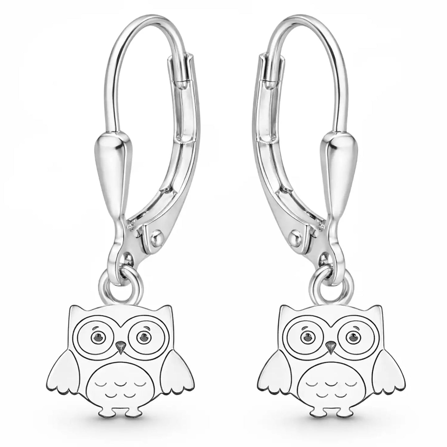 Eulen Ohrringe Kinder Silber 925 – Vogel Schmuck Bild 1