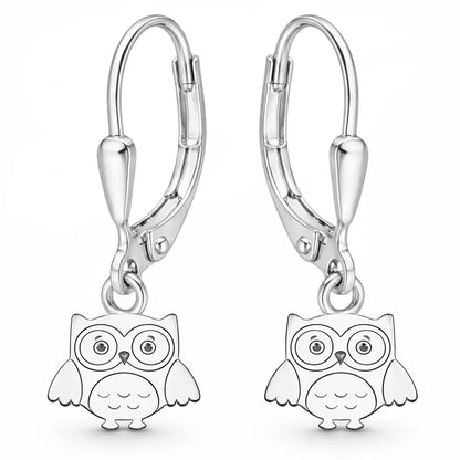 Eulen Ohrringe Kinder Silber 925 – Vogel Schmuck Bild 1