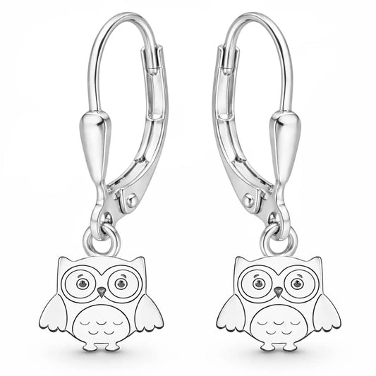 Eulen Ohrringe Kinder Silber 925 – Vogel Schmuck Bild 1