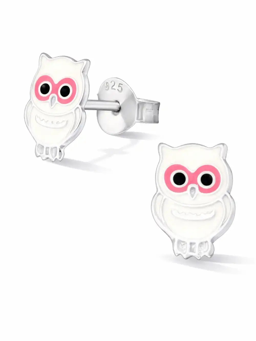 Eule Ohrstecker Kinder Silber 925 Vogel – klein & leicht Weiß Bild 1