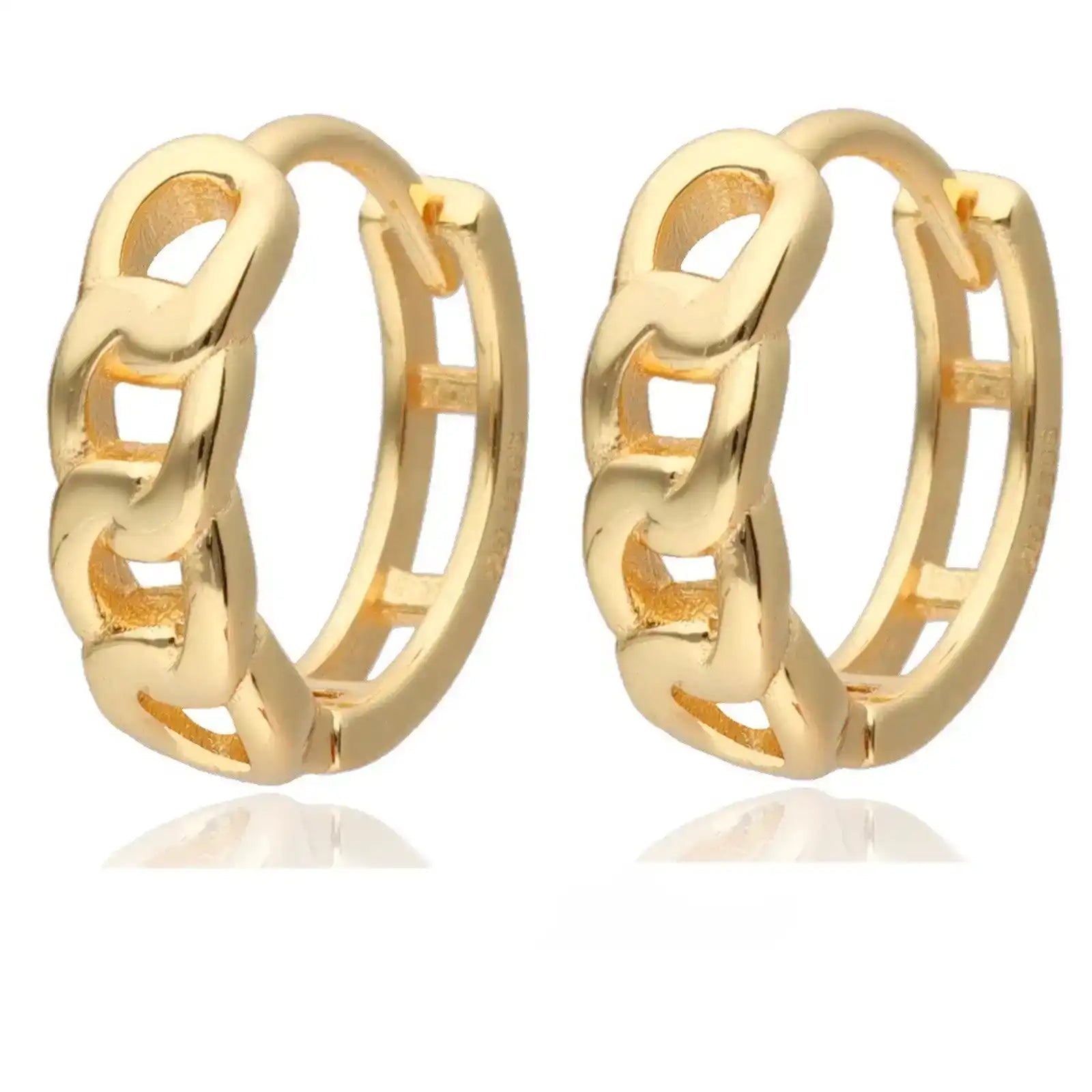 Geflochtene Gold Creolen – Stilvolle Damen Ohrringe Bild 2