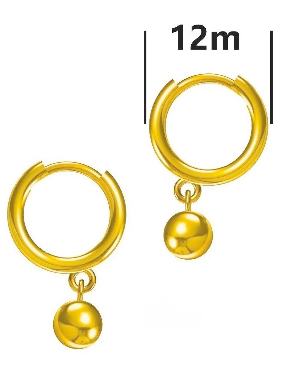 Gold Creolen mit Kugeln für Mädchen – Kinderohrringe Bild 2