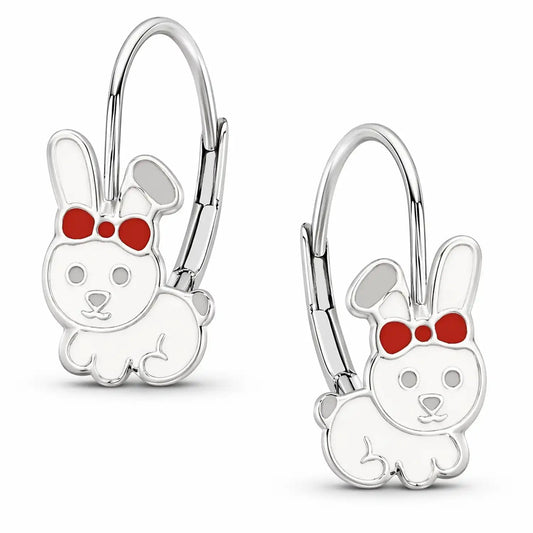 Hase Ohrringe Kinder Silber 925 – Kaninchen Ohrhänger Bild 1