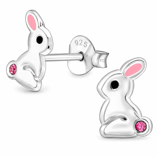 Hasen Ohrstecker aus 925 Silber – süße Kinderohrringe Bild 1