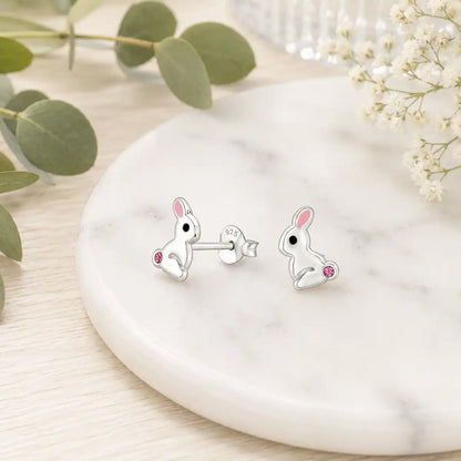 Hasen Ohrstecker aus 925 Silber – süße Kinderohrringe Bild 4