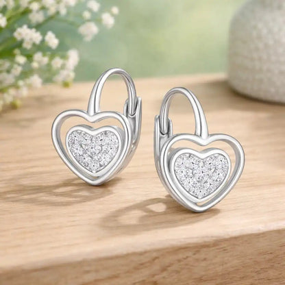 Herz Ohrhänger 925 Silber – Brisur Ohrringe elegant Bild 2